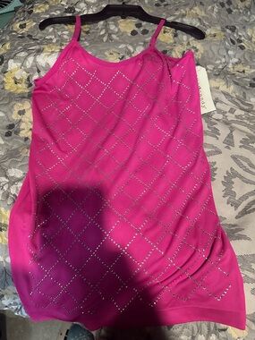 eye candy Hot Pink Rhinestone-Embellished Cami Tank